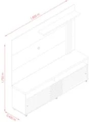 Rack Bancada e Painel Para TV até 65 Pol. Frizz Naturale/Off White - M