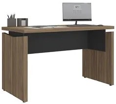 Mesa Para Escritório Home Office 145cm Corp A06 Nogal/Preto - Mpozena