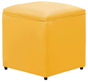 Puff Decorativo Quadrado para Sala Lígia Sintético E03 - D'Rossi - Amarelo