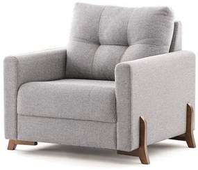 Poltrona Ahaus cor Cinza com Pés Madeira Amendoa 91cm - 67324 Sun House
