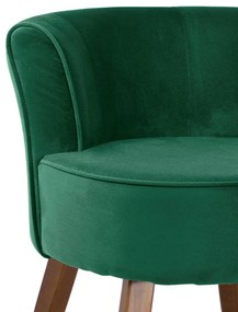 Kit 02 Poltronas Decorativas Sala de Estar Pés de Madeira Ayla Veludo Verde G15 - Gran Belo