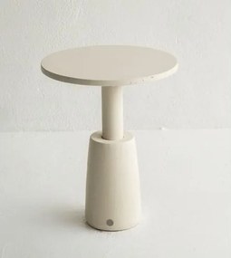 Mesa Lateral Circular Clara Concreto Branco