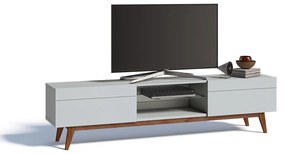 Rack Bancada 2 Gavetas 218cm Amy Branco Acetinado G29 - Gran Belo