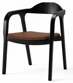 Cadeira Bugre Preto Assento Corino Caramelo - 76908 Sun House