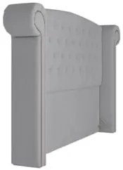 Cabeceira Cama Box Casal King 195cm Provença Z37 Veludo Cinza - Mpozen