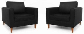 Conjunto 2 Poltrona Decorativa Gabriela Courino Preto