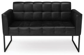Sofá Namoradeira Elisa Corano Preto Base Metálica Industrial Preto D03 - D'Rossi