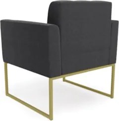 Poltrona Sala Base Industrial Dourado Kit 2 Ana Bouclé Grafite - Ibiza