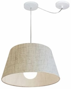 Lustre Pendente Cone Com Desvio Md-4273 Cúpula  21/30x40cm Rustico Bege - Bivolt