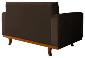 Sofá Dubai 2 Lugares Decorativo 1,50 m Sala Veludo Marrom