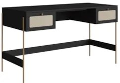 Mesa Escrivaninha Home Office Pé Metal Arlo A10 Nero/Dourado - Mpozena