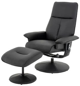 Poltrona de Massagem Nebraska Com Puff Corino Preto - 76899 Sun House