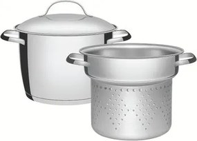 Jogo Cozi-Pasta Tramontina Allegra em Aço Inox com Fundo Triplo 2 Peças 20 cm
