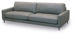 Sofá Vega Varias Medidas Couro Natural Almofadas Soltas Estrutura Madeira de Lei Eucalipto Pés em Aço Design Artesanal
