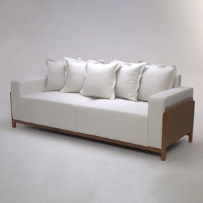 Sofá Amadeu Almofadas Soltas Estrutura Madeira Eucalipto Design Exclusivo Acabamento Premium