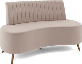 Sofá Living Decorativo 2 Lugares 1,35M Katara Rosê Veludo G33 - Gran Belo