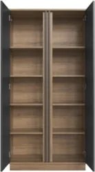 Armário Alto Para Escritório 80cm 2 Portas Rael Mel/Grafite F10 - Mpoz