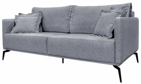 Sofá Decorativo 3 Lugares 220cm Pés em Aço Stagno Linho Cinza G63 - Gran Belo