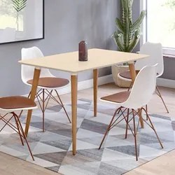 Mesa De Jantar Retangular 120cm Veneza C14 Off White/Noce - Mpozenato