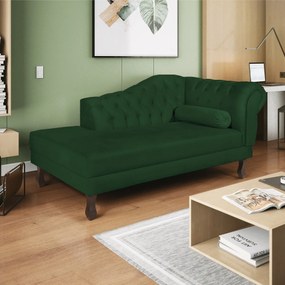 Recamier Diana 140cm Lado Esquerdo Suede Verde - ADJ Decor