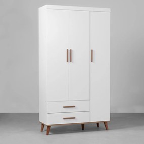 Guarda-Roupa Ludmila 3 Portas e 2 Gavetas – Branco