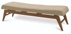 Banco Naxos 3 Lugar Tecido Linho Bege Base Amendoa 47cm - 62048 Sun House