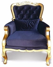 Poltrona Luxo Entalhada Madeira Maciça Design Clássico