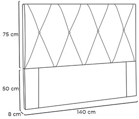 Cabeceira Cama Box Casal 140cm Aquilla Veludo Bege - Sheep Estofados - Bege