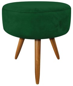 Puff Larissa Suede Verde Pés Palito de Madeira- D'Rossi