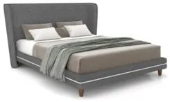 Cama Casal 140cm Com Cabeceira Many Z37 Linho Cinza - Mpozenato