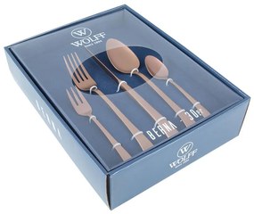 Faqueiro De Inox 30 Peças Berna Rosé Gold Fosco 71519 Wolf