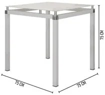 Jogo de Mesa Malva 75cm e 4 Cadeiras 119 Branco/Platina - Artefamol