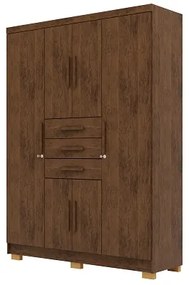Guarda Roupa Taurus 6 Portas e 3 Gavetas Imperial Imbuia Rústico - Vila Rica Móveis