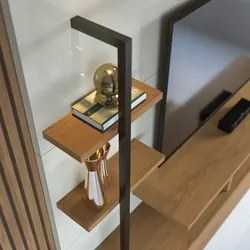 Painel Bancada Suspensa para TV até 58 Pol. Maragogi Off White/Freijó