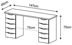 Mesa para Computador Escrivaninha Due Web Nogal/Branco - Artany