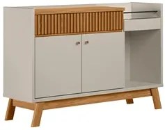 Buffet Aparador Para Sala 2 Portas 1 Gaveta Luke L06 Nature/Off White
