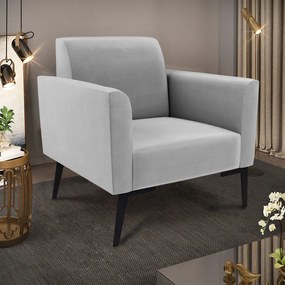 Kit 2 Poltronas Pés Villach Marisa Suede Cinza