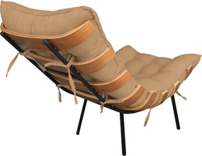 Poltrona Costela Suede Caramelo Sisal D'Rossi