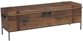 Baú Decorativo para Sala de Estar Quarto Teneci Grafite Madeira Maciça Rustic Brown G54 - Gran Belo