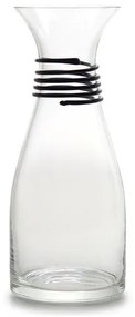 Litro Italiano com Aplicação Espiral Preta Murano Cristais Cadoro