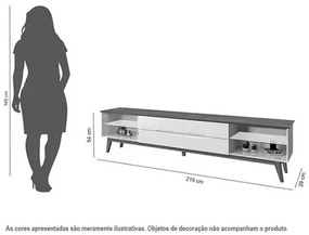 Rack Limit 2.18 Gianduia/Nature - Tebarrot Móveis