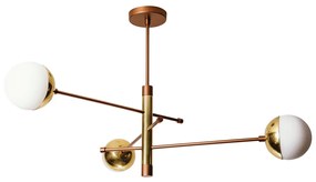 Plafon De Sobrepor Satélite C/ 03 Globos Ø95X26,5X50,5Cm 3L G9 Metal E... (FN-F - Fendi Fosco, CLEAR)