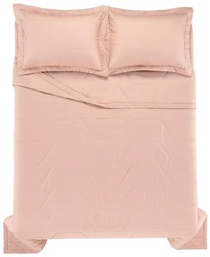 Colcha Trussardi C/ 2 Porta Travesseiros Palazzi - Rosa Perla - Queen  Queen