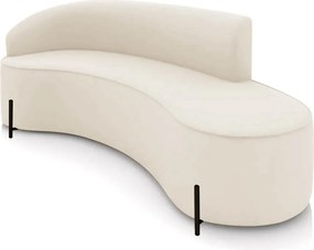 Sofá 4 Lugares Orgânico 220cm Pé Preto Morgan Veludo/Cotelê - Bege