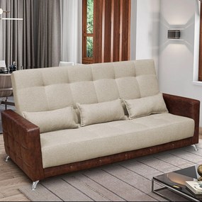 Sofá-Cama 2,00 m 3 Lugares Luxury - Linho Nude Compose Whisky