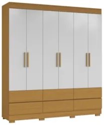 Guarda Roupa Casal 187cm 6 Portas Vilo Cinamomo/Off A15 - Mpozenato