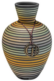 Vaso Bojudo Decorativo em Cerâmica - Maruaga Listrada Fosco Kleiner