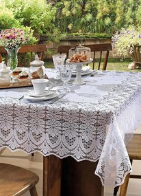 Toalha de Mesa Retangular Branca 150x220 Cm