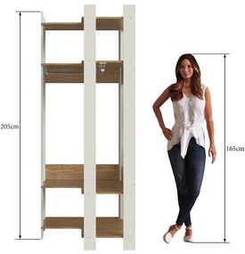 Closet de canto com Prateleiras e Cabide Guarda Roupa Off