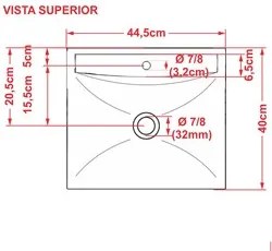 Cuba Pia De Apoio Para Banheiro Quadrada Lunna Q44 Cinza C08 - Mpozena